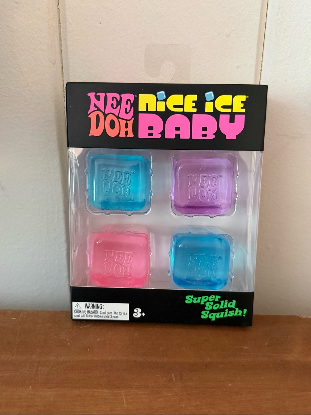Nee doh Nice Ice Baby Squish Cube 4 Pack - Pink, Blue, Purple